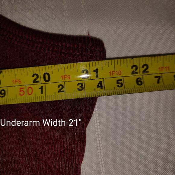 Ekouaer Cropped Ribbed Top Women's 2XL BURGUNDY Drawstring Ruching Sleeveless - Picture 9 of 9